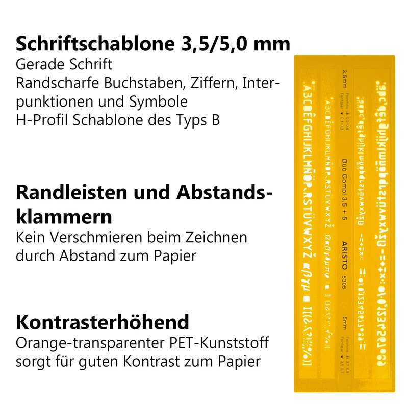 Aristo AR5305 ISO Standard Lettering Stencil 0.35/0.5 mm