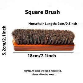 Shoe Brush Set, 3Pcs Horsehair Brushes Shoe Shine Brush for Boots, Shoes, Car Seats, Sofas, Buffing, Polishing