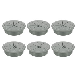 sourcing map 6 Pcs Desk Grommet, 3.15 inch 80mm Desk Cable Hole Cover, Desk Wire Hole Insert for Home Office Table Cabinet Cord Organizer, Drak Gray