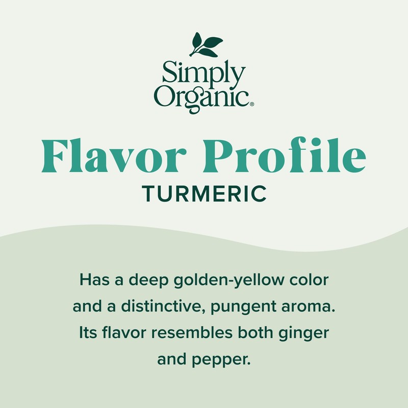 Simply Organic Ground Turmeric Root, 2.38 Ounce, Distinct Aroma, Ginger