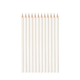 Realm Tailors Chalk Pencils, Dressmaking Dressmakers Chalk Pencil for Marking Fabric, Pack of 12, 4 Colours (White)