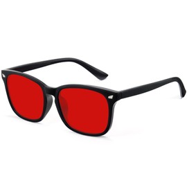 WINTOO Red Lens Glasses Blue Light Glasses Men Women - 99.9% Blue Green Blocking for Computer, Gaming, TV, Phone Screens