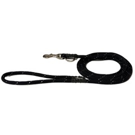 The Walkie No Pull Dog Leash - Gentle, Effective, Encourages Loose Leash Walking - Made in USA - Black with High Visibility Reflective Thread - Size Large for Dogs 25 lbs - 150 lb