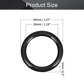 Othmro 5pcs O-Rings Seal Rubber Washer, 40mm OD 30mm ID 5mm Width, Nitrile Rubber Sealing Gasket Rings, Washers Seal & Auto Quick Repair