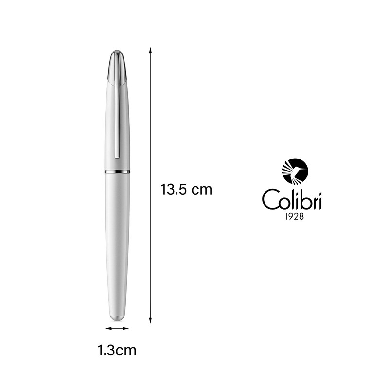 Colibri Equinox Rollerball Pen - White Lacquer and Chrome Accents