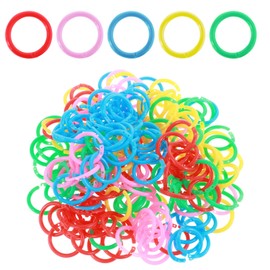 210pcs Plastic Binder Rings, Flexible Book Plastic Rings for Cards Colorful Loose Leaf Rings for Document Stack and Swatches Organization, Open Index Card Key Rings for School Home (20mm, 5Colors)