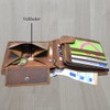 Skull Vintage Leather Wallet with Skull Men's Biker Wallet, brown,