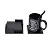 Leather Coasters Set of 6 with Holder,Cup Mat Pad for
