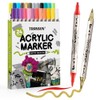 Transon 24 Colors Bold and Brush Dual-tip Acrylic Paint Marker