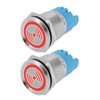 ECSiNG 2x12V 19mm Waterproof Flash Buzzer LED Flash Alarm Intermittent