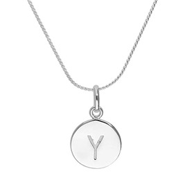 jewellerybox Sterling Silver Initial Letter Y Necklace - 18 Inches - No Colour