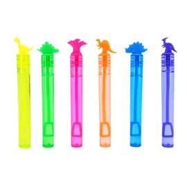 Storm&Lighthouse 12x Dinosaur Bubbles Neon Bubble Tube with Wands for Kids and Adults 4ml Sensory Bubble Tube Stocking Fillers Party Bag Gifts Kids Toys