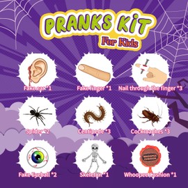 ChainnForces Prank Kit Pranks for Kids, Prank Stuff 17 Ultimate Practical Jokes, Prank Toys Pack Set Gifts for Kids Teens and Adults 6 Years up