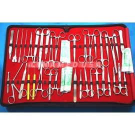 CYNAMED-New 167 PC !Veterinary !Needle Holder,Scissors,HEMOSTAT Forceps,Scalpel Handles,Scalpel Blades-Instruments (All in ONE)-Zipper Case