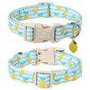 Maca Bates Summer Lemon Basic Dog Collar with Safety Buckle