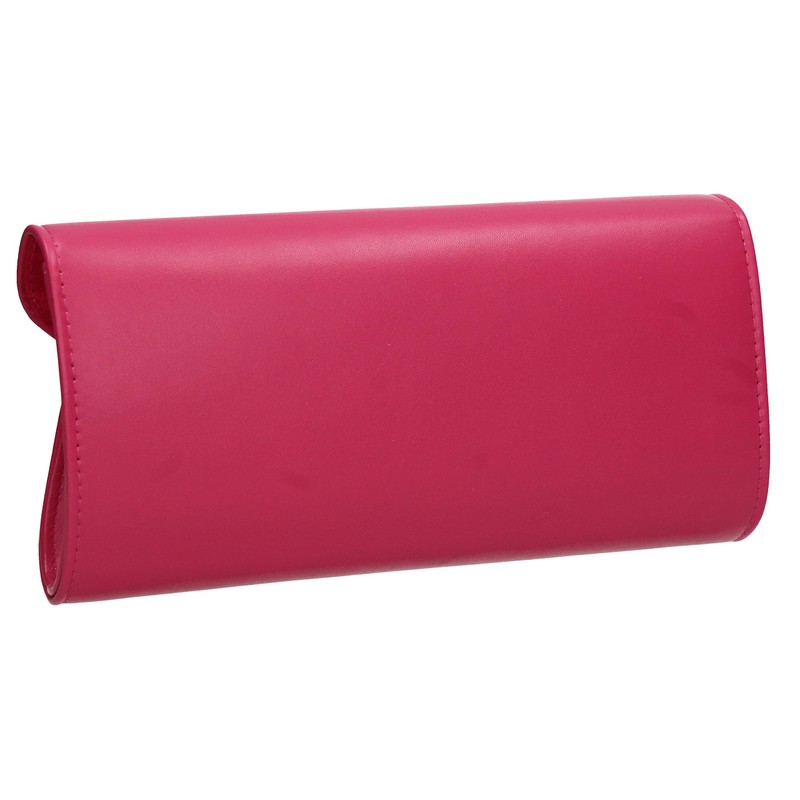 SwankySwans Lora Faux Leather Clutch Bag, fuchsia