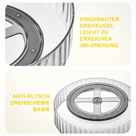 DURTAIL 2 Pieces Kitchen Organiser Rotatable, Turntable Fridge, Fridge Organiser, Lazy Susan Turntable Table, Suitable for Kitchens, Refrigerators, Cosmetic Worktops (22 cm + 28 cm)