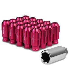 Auto Dynasty M12 x 1.25 Open End Design 20-Piece Aluminum Alloy Wheel Lug Nuts +1 X Deep Drive Extension (Pink)