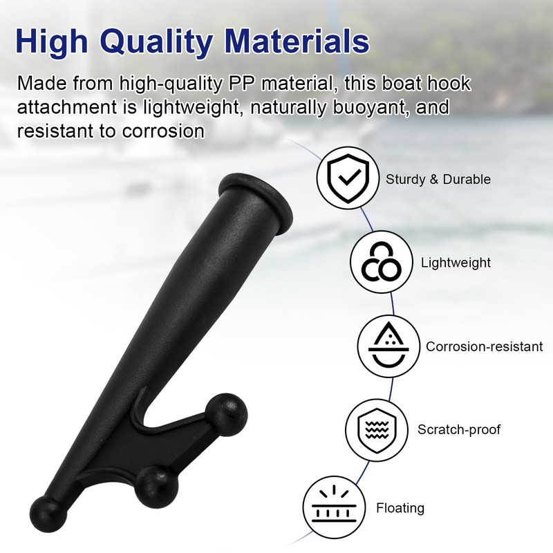 HWEIUA Boat Hook Attachment for Extension Pole, Floating & Rugged