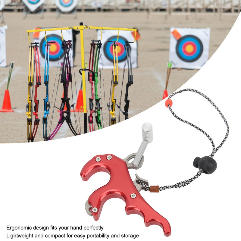 4 Finger Archery Release Aid Grip Aluminum Alloy Compound Bow