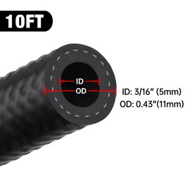 EVIL ENERGY 3/16 Fuel Hose Line Push Lock Nbr Rubber SAE 30R7 300Psi 3/16 Inch 10 Feet
