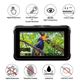 Atmoshue Screen Protector for Atomos Shinobi 5 Inch SDI 4K HDMI Camera Monitor, Screen Protector Tempered Film for Atomos Shinobi 5" SDI (2 Packs)(Not Plastic)
