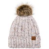 C.C Exclusives Fuzzy Lined Knit Fur Pom Beanie Hat (YJ-820)