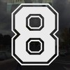 Applicable Pun Varsity Number 8 - Vinyl Decal - White