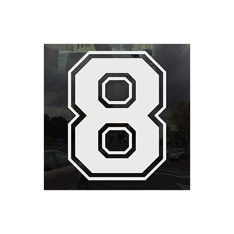 Applicable Pun Varsity Number 8 - Vinyl Decal - White
