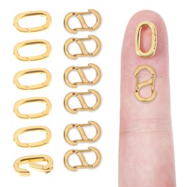 12Pcs Lobster Clasps Double Opening Shorten Clasps, necklace extender, Oval Bracelet Necklace Jewelry Clasp for DIY Jewelry Restoration Making (Gold)