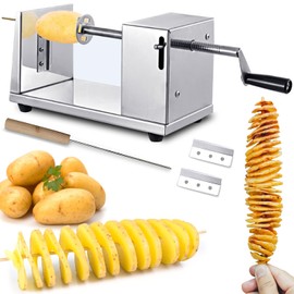Tornado Spiral Potato Cutter, AITRAI Manual Stainless Steel Twisted Potato Curly Fry Cutter for Potatoes Carrots Cucumbers