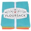 Now Designs Flour Sack Dishtowels, Bali Blue/Leaf/Crush, Set of 3