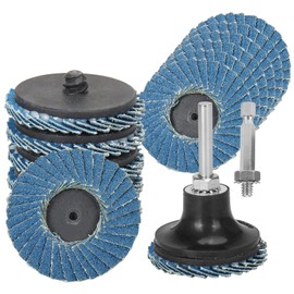 9Pcs 2inch Flap Discs, High Density Zirconia Alumina Flat Rollock Disc with Disc Pad Holder, Quick Change Sanding Discs for Rotary Tools Die Grinder, T27 40Grit