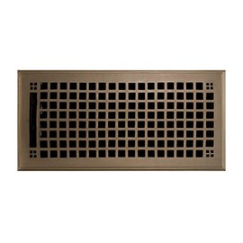 Naiture 4" x 12" Solid Brass Floor Register Mission Style in Antique Brass Finish