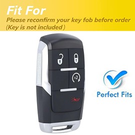 QIXIUBIA Keyless Entry Remote for Ram Key Fob Cover Protective Shell Fits for 2019 2020 2021 2022 2023 2024 2025 Ram 2500 3500 4500 5500 Key Case (4-Button-Pink)