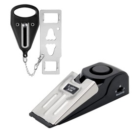 2pcs Portable Door Lock, Hotel Door Lock Travel Safety, Door Alarm, Door Stop Alarm, Hotel Door Lock for Home and Travel Security for Home Hotel Travel Security Personal Protection(Black)