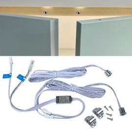 Yogcow Door Open Automatic Turn On/Off Light Switch, 12V/24V Motion Sensor with 6ft Extension Cable for Cabinet Closet Wardrobe (Double Sensors)