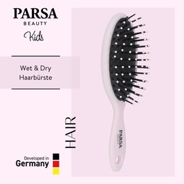 PARSA Beauty Children's Hair Brush Unicorn Rainbow Mini Styling Dry and Wet Pocket Brush for Girls