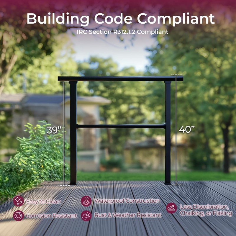 CR Fence & Rail Horizontal Metal Deck Railing, 4ft Wide