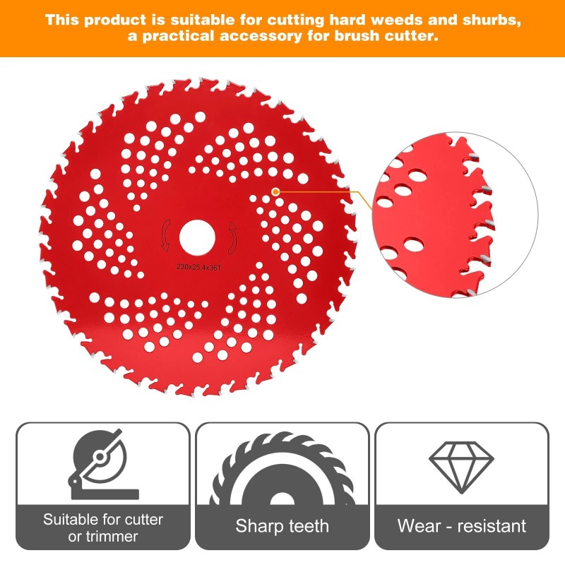 HK 2 Pack 9" x36T Carbide Tip Brush Cutter Blades