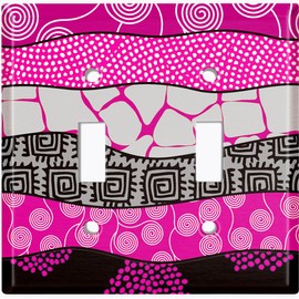 Metal Light Switch Plate Cover Colorful Safari African Tribal Art Pattern SFR033