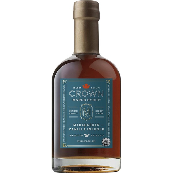 Crown Maple Organic Maple Syrup, Madagascar Vanilla Infused, 12.7 Fluid