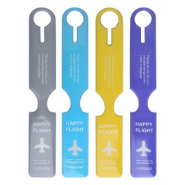 Tabanzhe Luggage Tags-4PCS Travel Luggage Labels Name Address Phone Number Suitcase ID Tag Initial Label Baggage Identifier for Checked Luggage Handbags Backpacks Bags