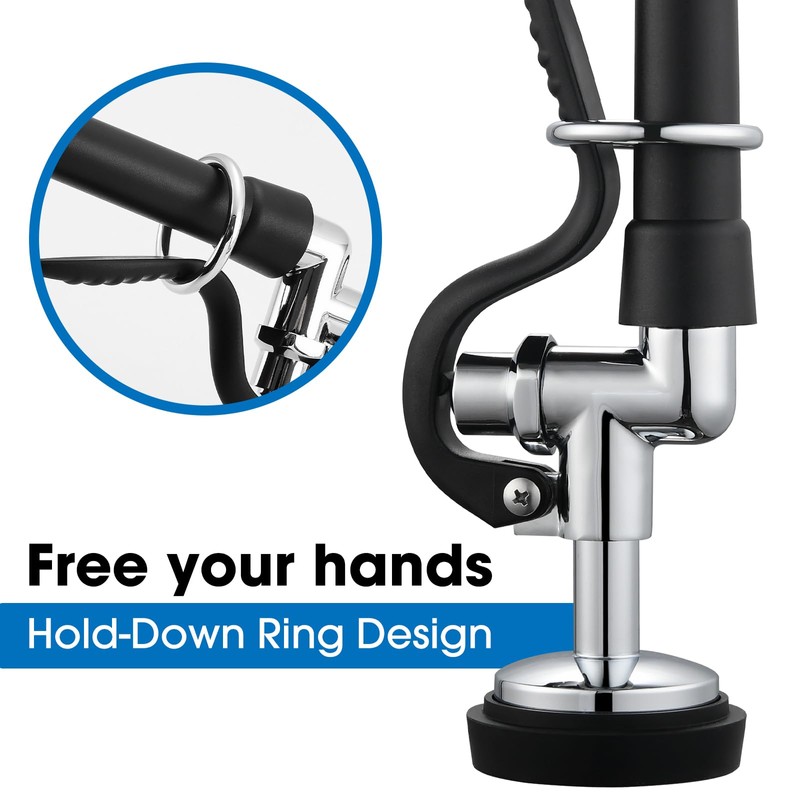 HWM Commercial Sink Sprayer Valve with 44” Flexible Stainless Steel