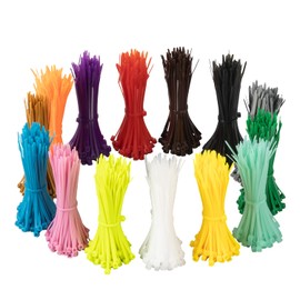 XINGO 14 Colors 1400pcs 2.5x100mm 4" Cable Ties Outdoor Color Assorted Lock Ties Durable Weather Resistant Heat Resistant Lock Ties