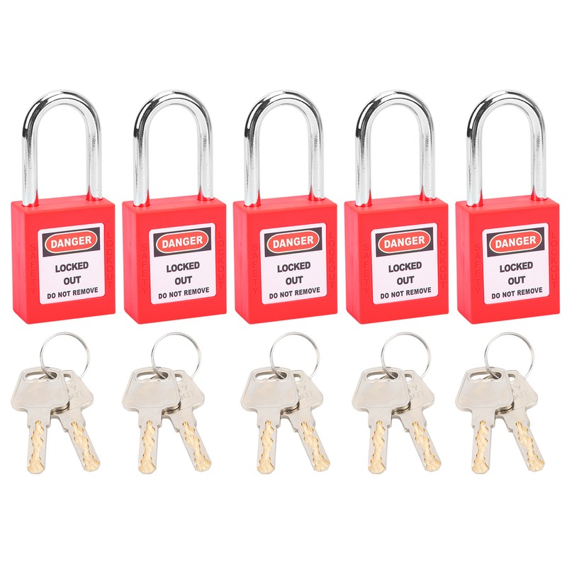 5 Sets 38mm Lockout Lock Insulation LOTO Nylon PA Steel