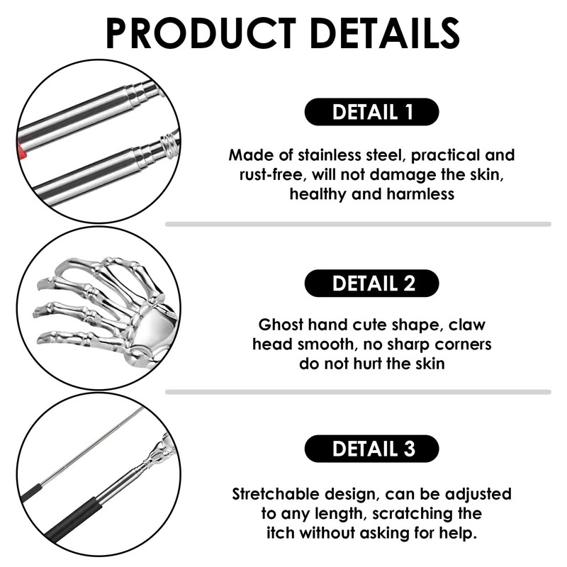 Scratching Hand Back Scratcher Telescope, 2 Pieces Back Scratcher Head