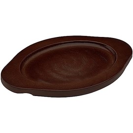 Winco Wooden Underliner Cast Iron Platter CASM-7O, Brown