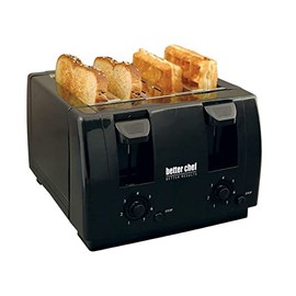 Better Chef 4 Slice Dual-Control Black Toaster,IM-242B