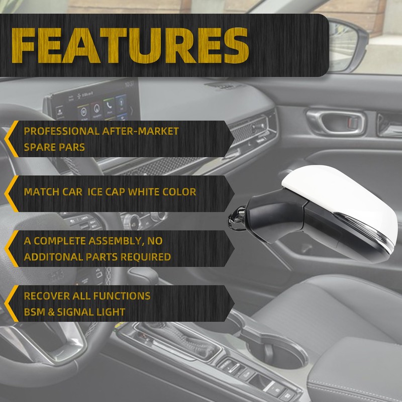 Dasbecan Left Driver Side Mirror Compatible with 2019-2024 Toyota Rav4
